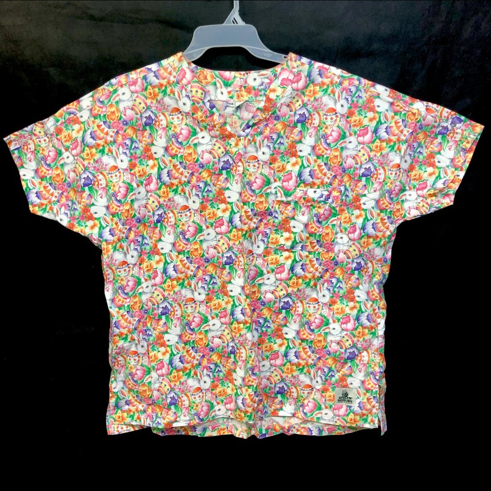 Bunny Rabbit Spring Floral Easter Egg Sz 2 XL